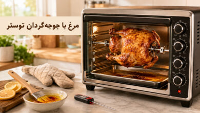 مرغ با جوجه گردان توستر
